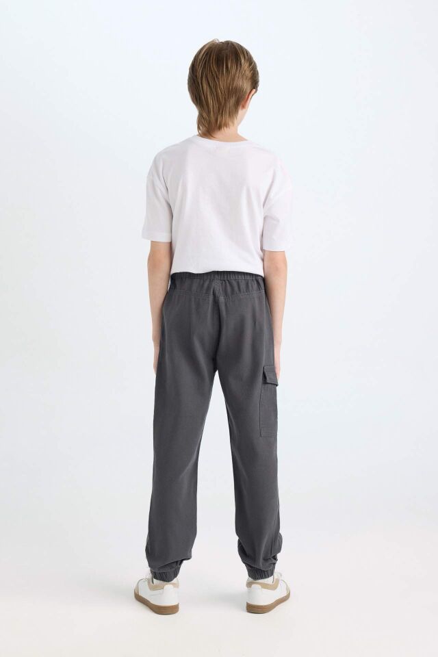 Erkek Çocuk Kargo Cepli Beli Bağıcıklı Lastikli Paça Jogger Paça Gabardin Pantolon