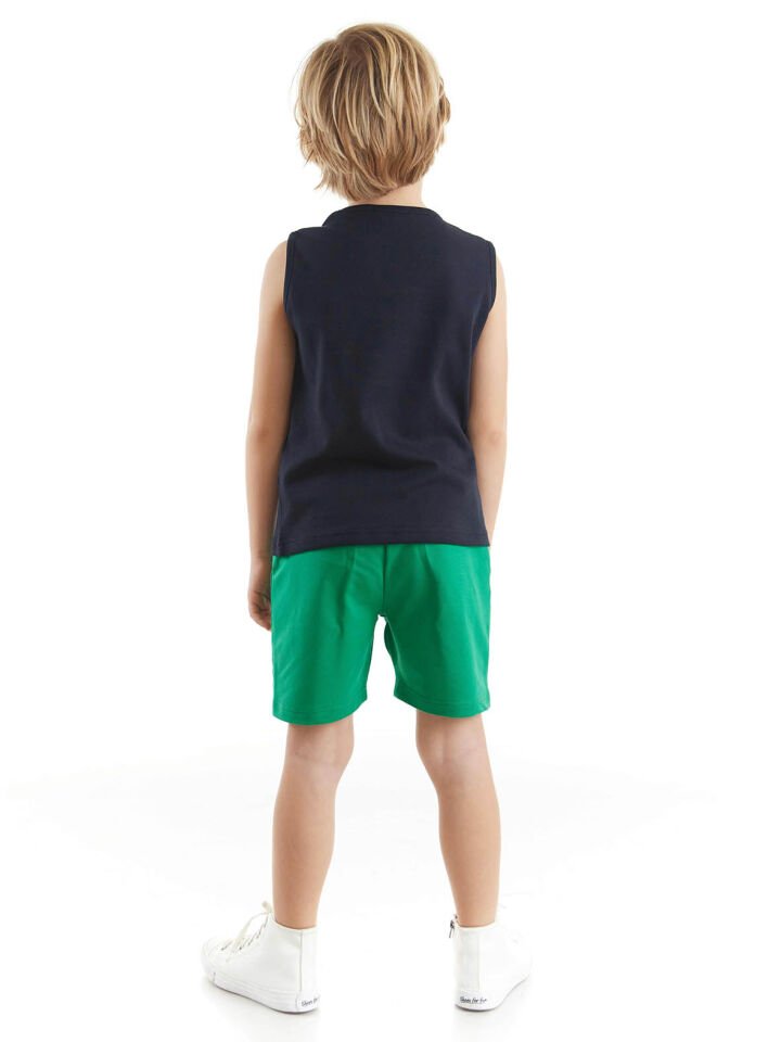 Today Erkek Çocuk T-shirt Şort Takım 8 Y - Yeşil, Lacivert