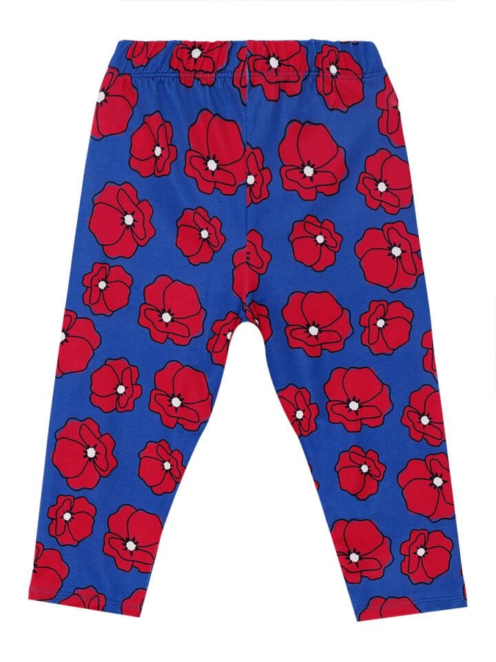 Kırmızı Gelincik Kız Çocuk T-shirt Tayt Takım