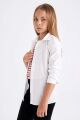 Kız Çocuk Slim Fit Dar Kesim Bengalin Uzun Kollu Basic Düz Beyaz Okul Gömleği