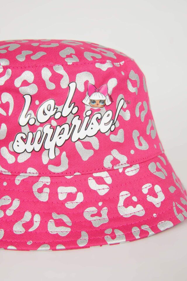 Kız Çocuk L.O.L. Surprise Desenli Simli Kumaş Bucket Şapka