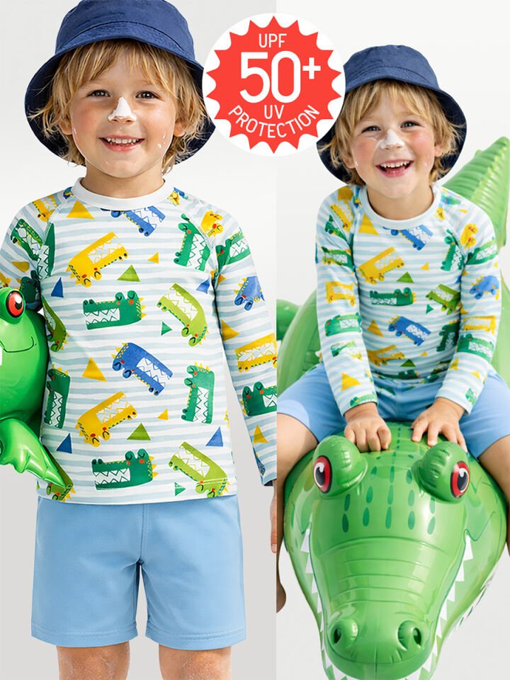 UV Korumalı Timsah Erkek Çocuk Mayo T-shirt 1Y - Renkli
