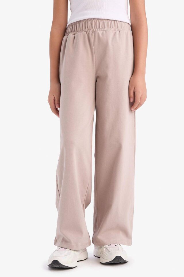 Kız Çocuk Esnek Belli Wide Leg Geniş Paça Pantolon