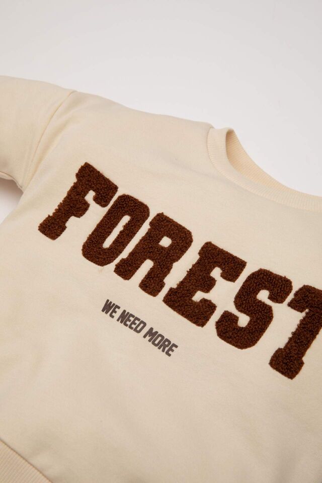 Erkek Bebek 2'li Takım Baskılı İnce Sweatshirt Eşofman Altı