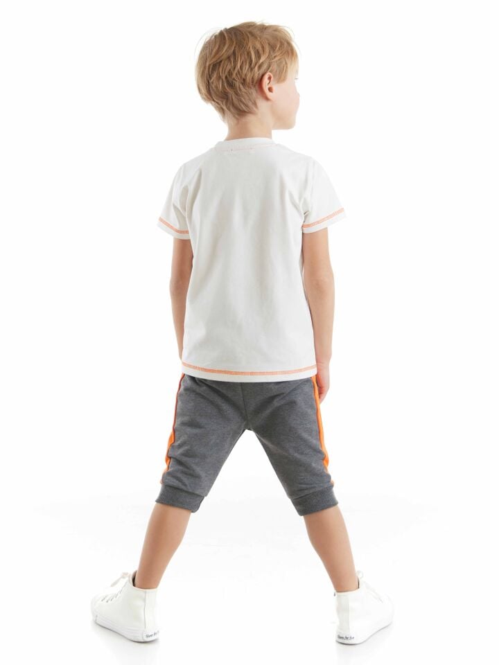 Dino At Work Erkek Çocuk T-shirt Kapri Şort Takım