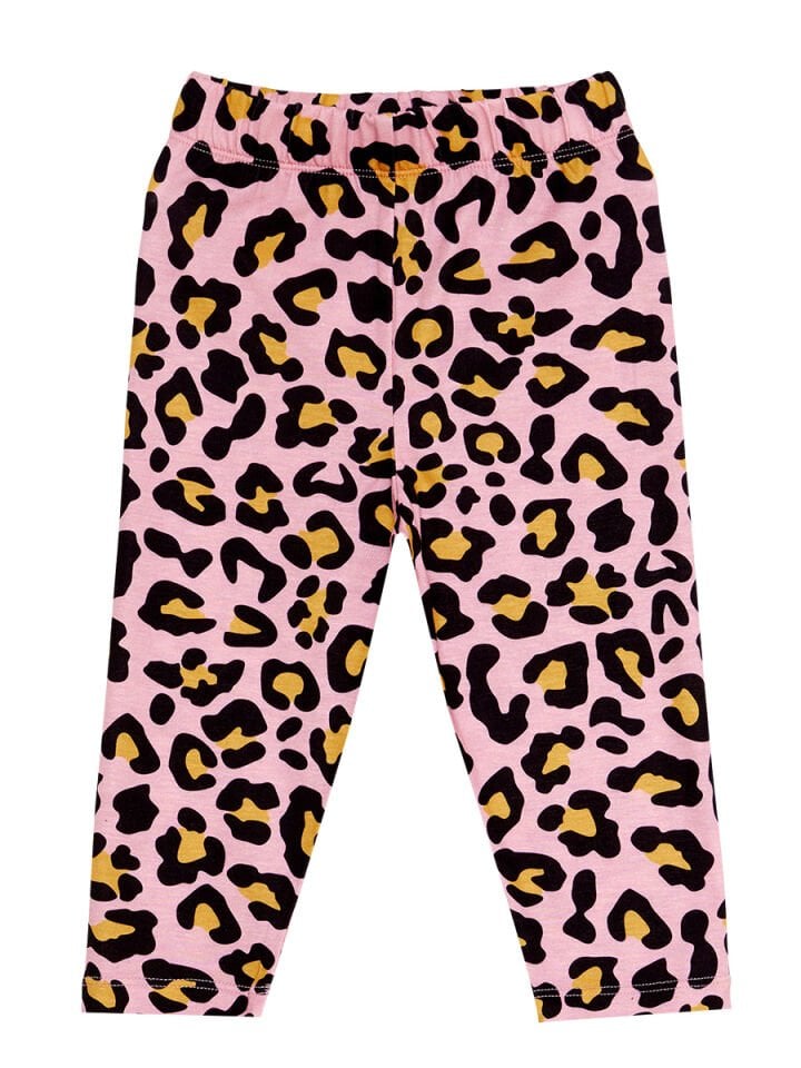 Leopar ve Zebra Kız Çocuk Tunik Tayt Takım