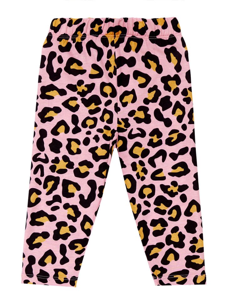Leopar ve Zebra Kız Çocuk Tunik Tayt Takım