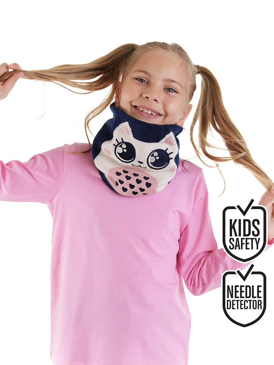 Kedicik Kız Çocuk Triko Boyunluk