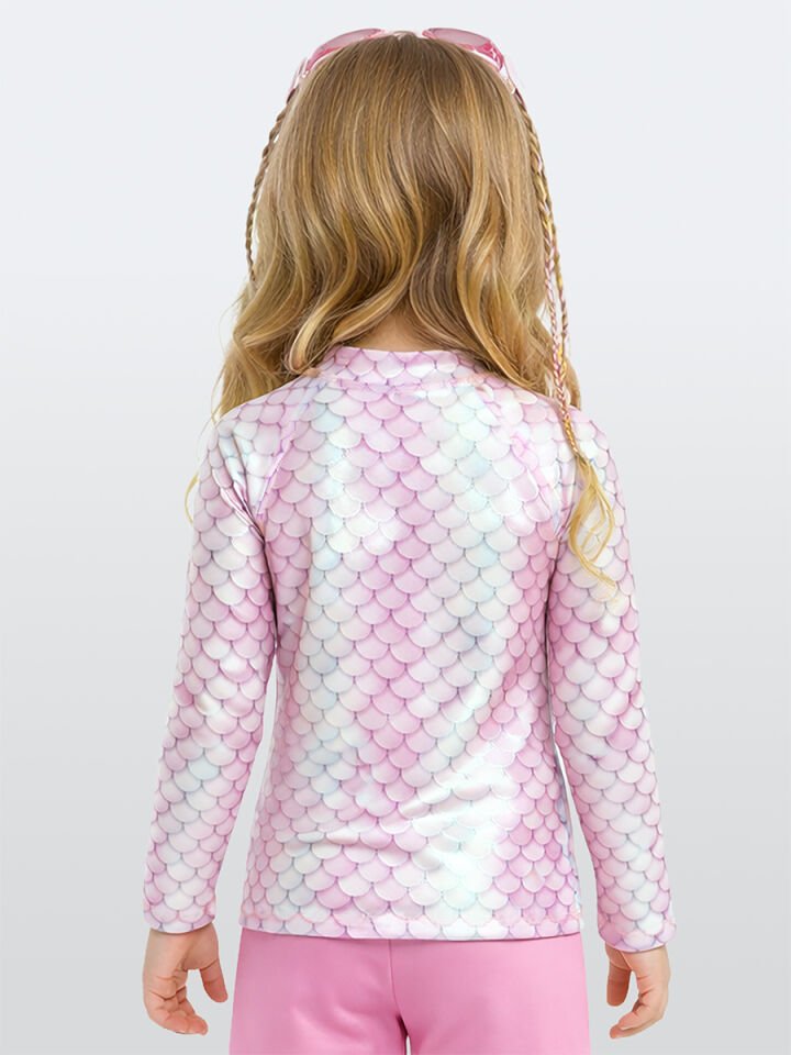 UV Korumalı Deniz Kızı Kız Çocuk Mayo T-shirt 3Y - Pembe