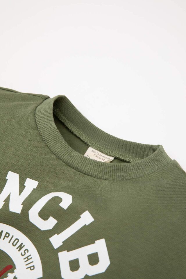Erkek Bebek 2'li Takım Baskılı Sweatshirt Eşofman Altı