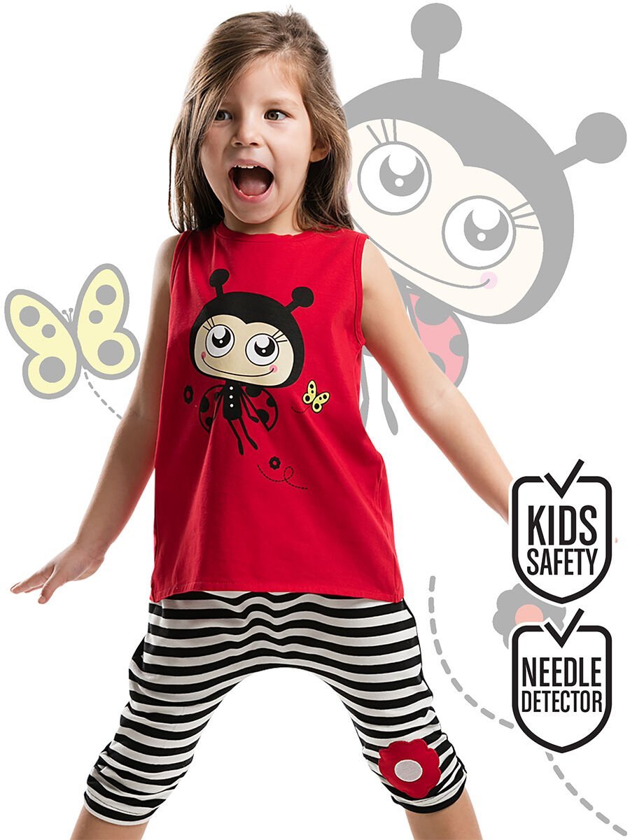 Uç Uç Kız Çocuk T-shirt Kapri Şort Takım