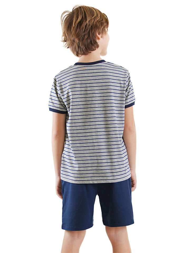 Erkek Çocuk Basic T-shirt Şort Takım 4 Y - Gri