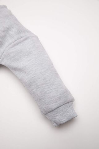 Erkek Bebek 2'li Takım Baskılı Selanik Kumaş Bisiklet Yaka Sweatshirt Jogger Eşofman Altı