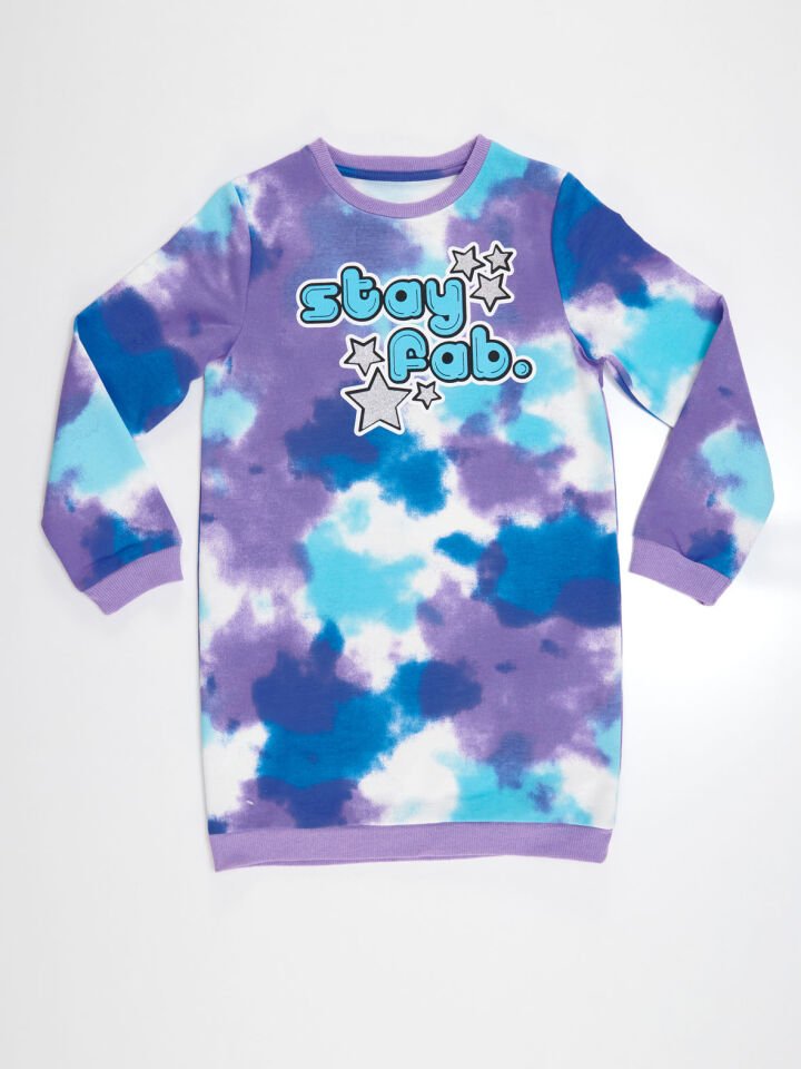 Fab.Batik Kız Çocuk Elbise 8 Y - Mavi, Mor