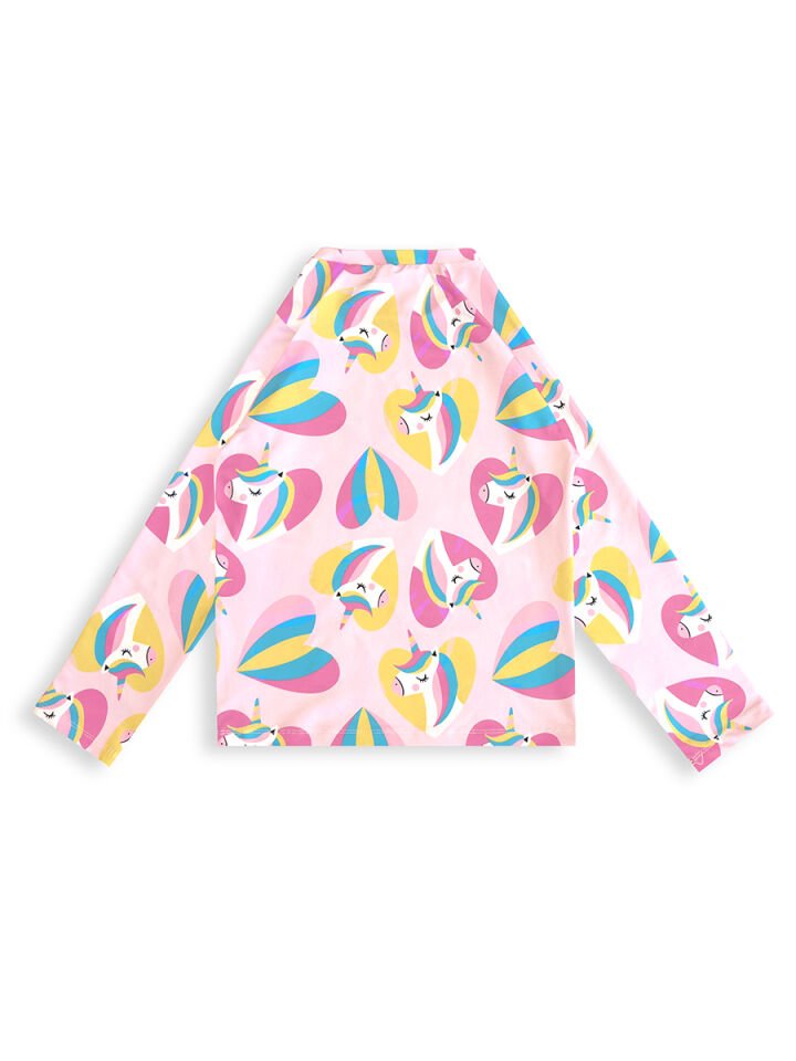 UV Korumalı Unicorn Kız Çocuk Mayo T-shirt 3Y - Pembe