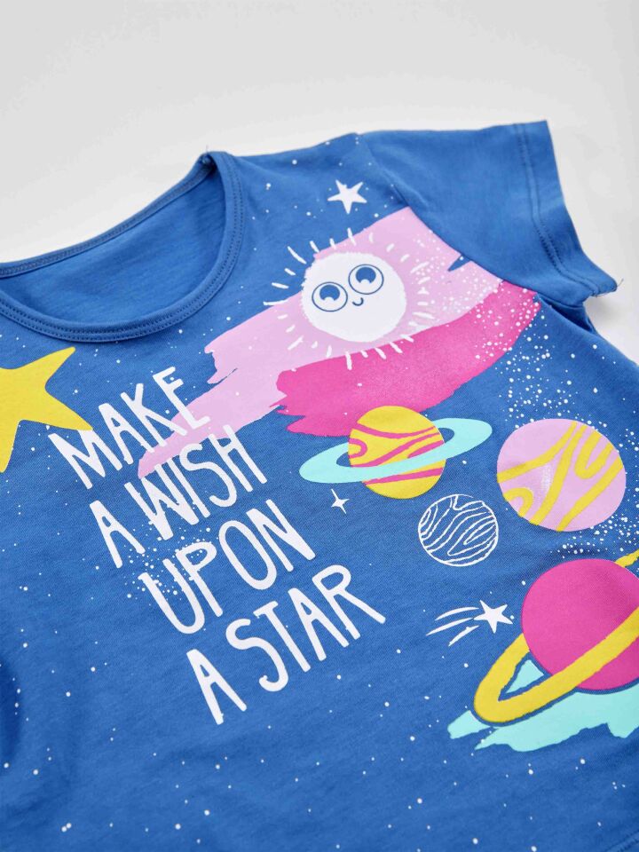Dilek Dile Kız Çocuk T-shirt Şort Takım 9 Y - Mor, Lacivert