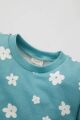 Kız Bebek Bisiklet Yaka Çiçekli Sweatshirt