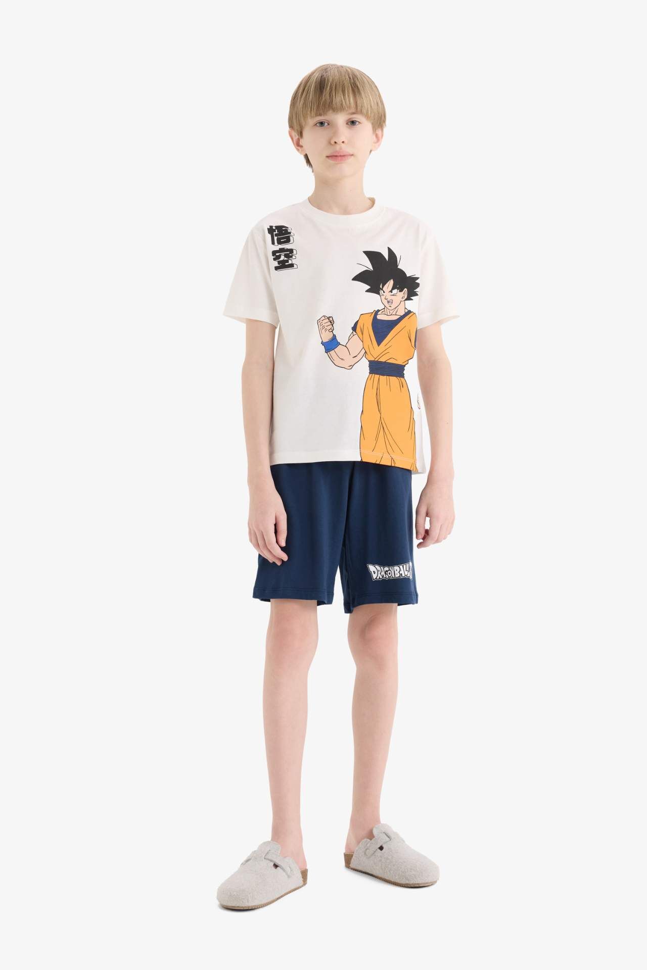 Erkek Çocuk Dragon Ball Pijama Takımı Kısa Kollu Üst Beli Lastikli Şort