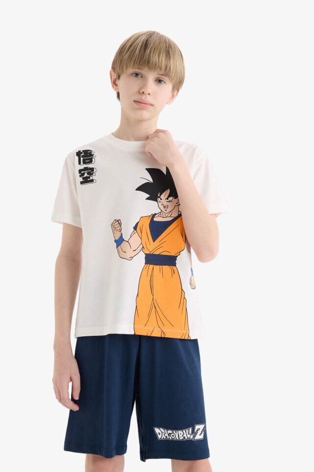 Erkek Çocuk Dragon Ball Pijama Takımı Kısa Kollu Üst Beli Lastikli Şort