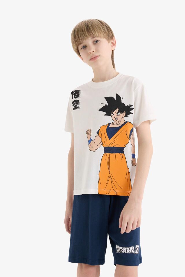 Erkek Çocuk Dragon Ball Pijama Takımı Kısa Kollu Üst Beli Lastikli Şort