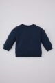 Erkek Bebek Bisiklet Yaka Baskılı İçi Yumuşak Tüylü Sweatshirt