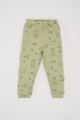 Erkek Bebek Pijama Takımı Ayı Baskılı Uzun Kollu Fitilli Kaşkorse Üst Beli Lastikli Uzun Alt