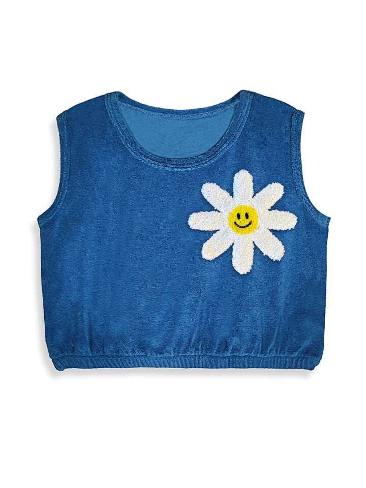 Gülen Çiçek Kız Çocuk Havlu T-shirt ve Şort Takım