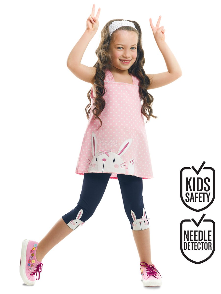 Hello Tavşan Kız Çocuk Tunik Tayt Takım 8 Y - Pembe, Lacivert