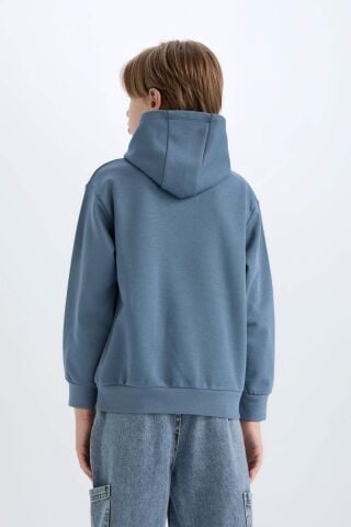 Erkek Çocuk Kapüşonlu Baskılı Sweatshirt