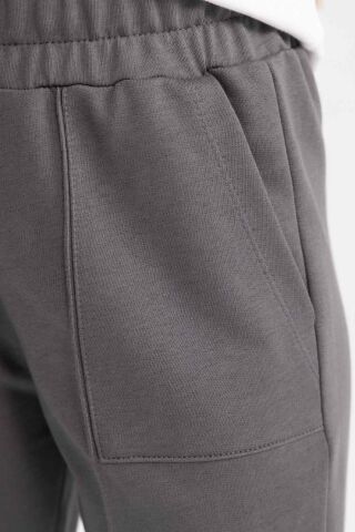 Kız Çocuk Beli ve Paçası Lastikli Cepli  Jogger Eşofman Altı