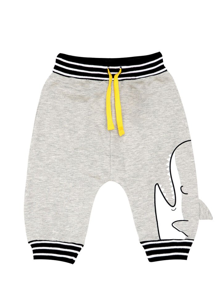 Shark Attack Erkek Çocuk T-shirt Kapri Şort Takım 6 Y - Siyah, Gri