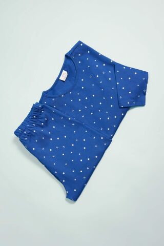 Kız Çocuk Pijama Takım Desenli Uzun Kollu Üst Beli Lastikli Uzun Alt