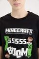 Erkek Çocuk Minecraft Bisiklet Yaka Kısa Kollu Tişört