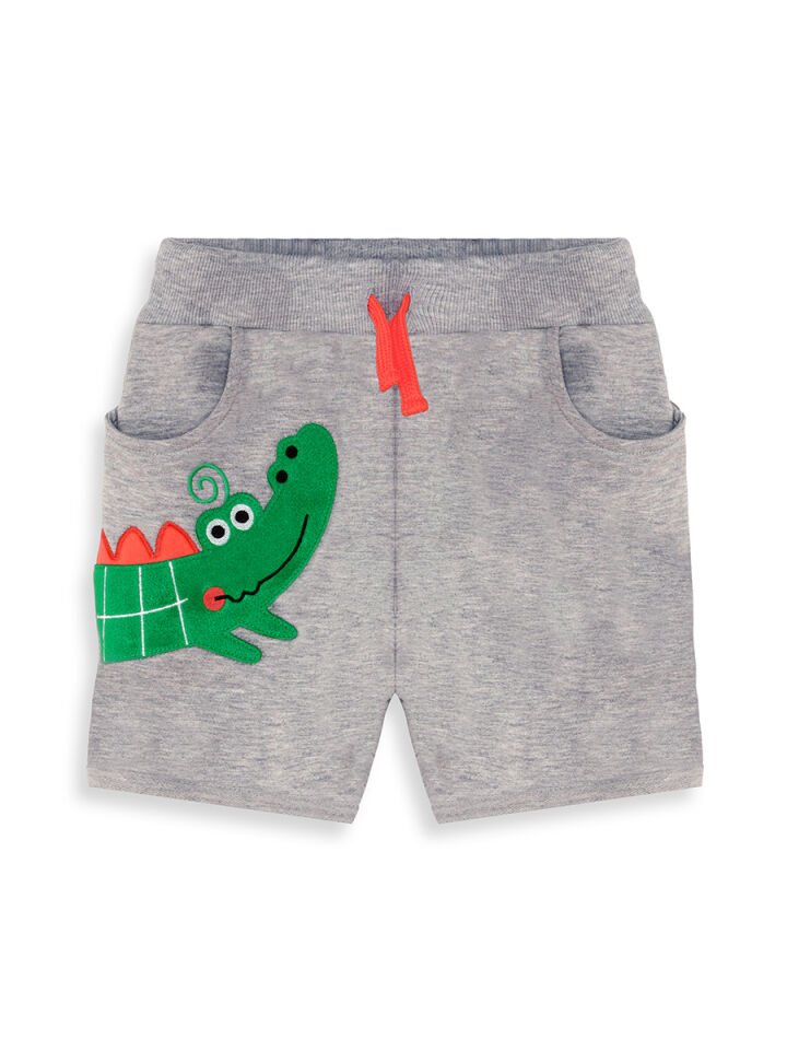Timsah Baggy Erkek Çocuk T-shirt Şort Takım 3 Y - Beyaz Gri Yeşil