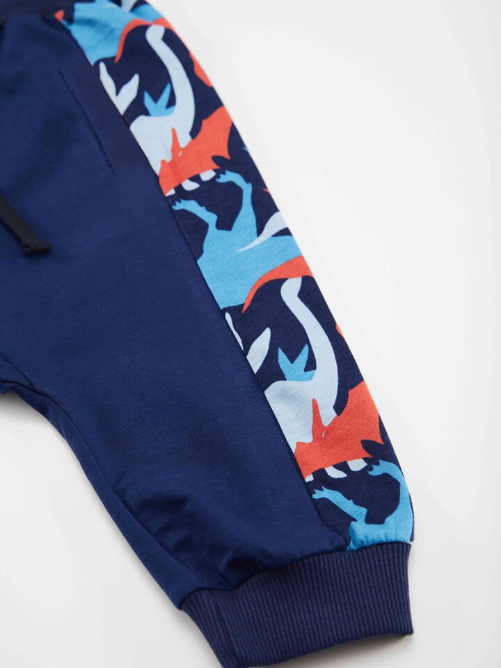 Dino Dudes Erkek Çocuk T-shirt Kapri Şort Takım 4 Y - Beyaz, Lacivert