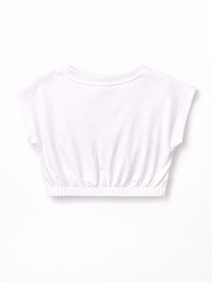 Renkli Çiçekler Kız Çocuk T-shirt Etek Takım 5Y - Beyaz