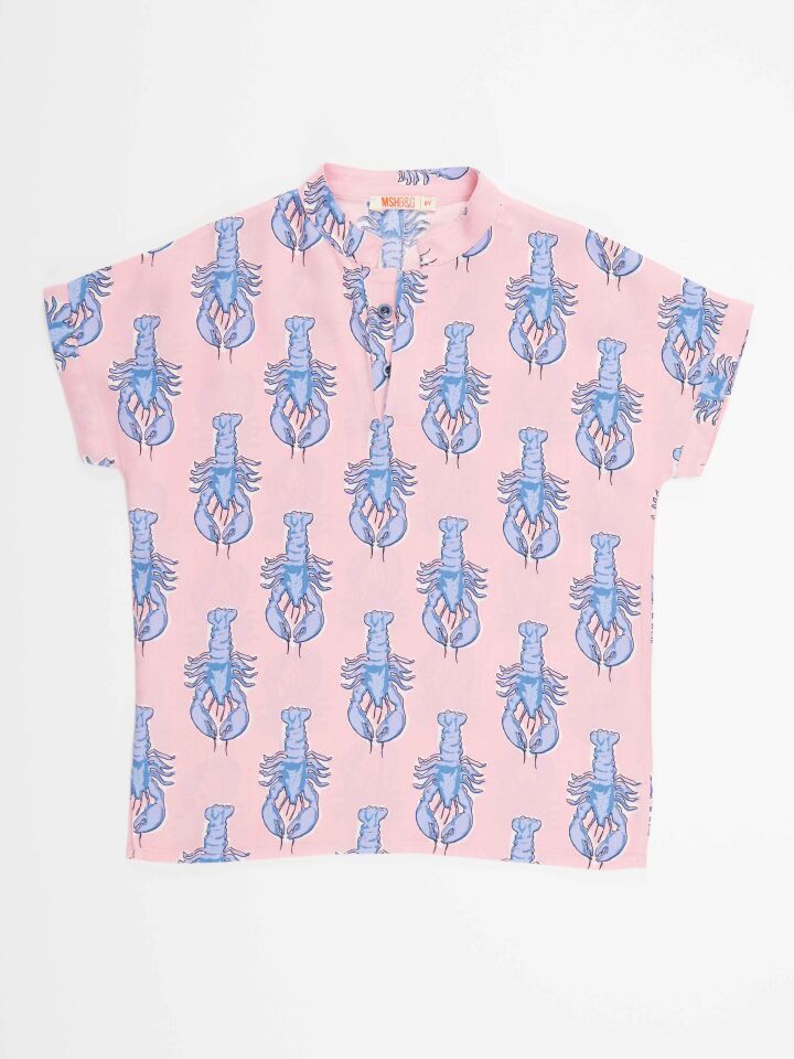 Istakoz Erkek Çocuk Pembe Kısa Kol Yazlık Gömlek 8 Y - Pembe