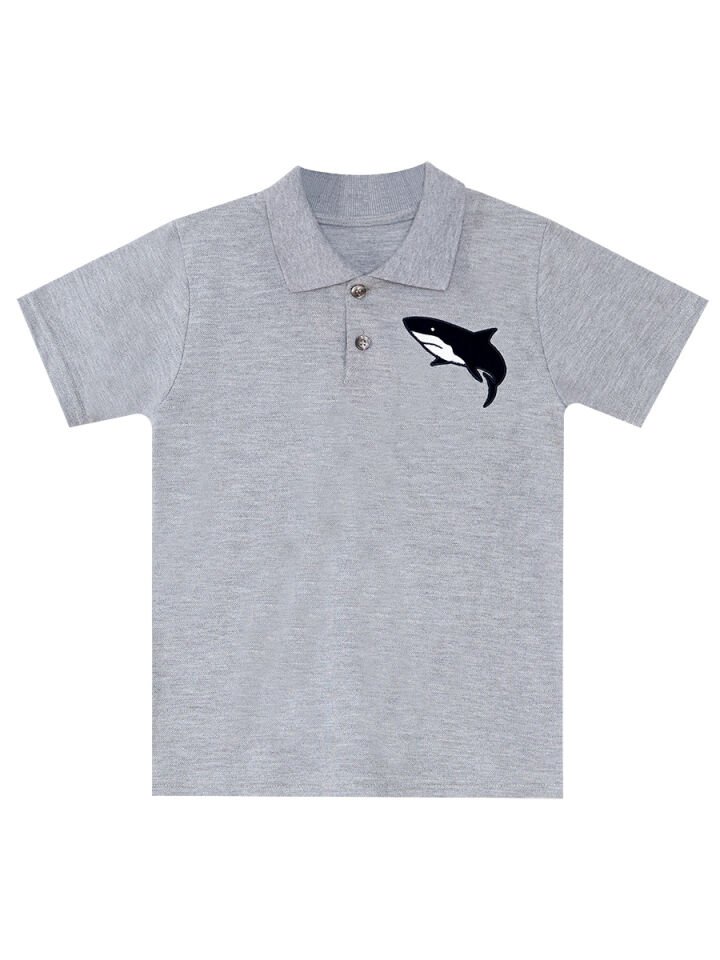 Sharrk Erkek Çocuk Polo Yaka T-shirt Şort Takım 8 Y - Gri, Lacivert