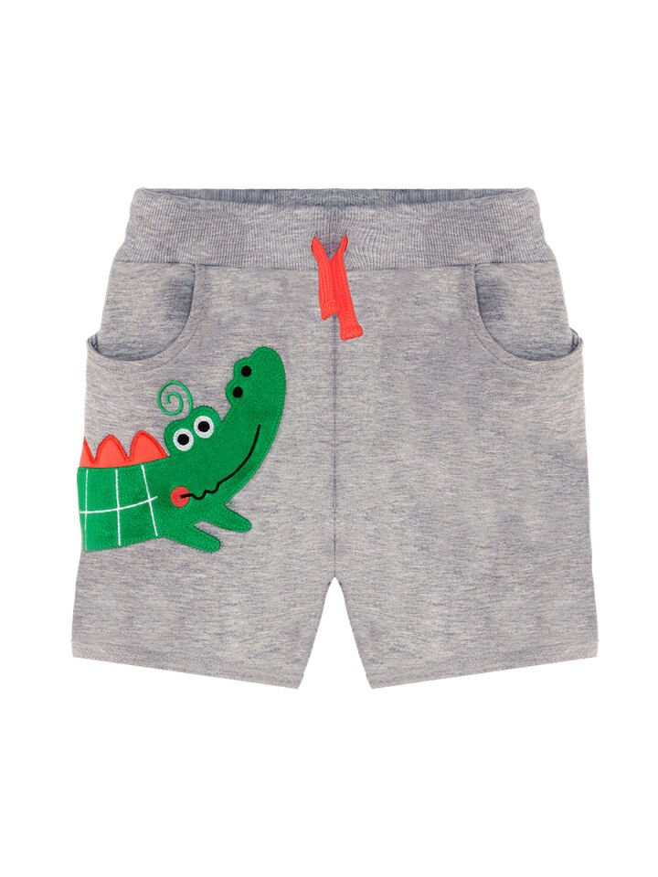 Timsah Baggy Erkek Çocuk T-shirt Şort Takım 5 Y - Beyaz Gri Yeşil