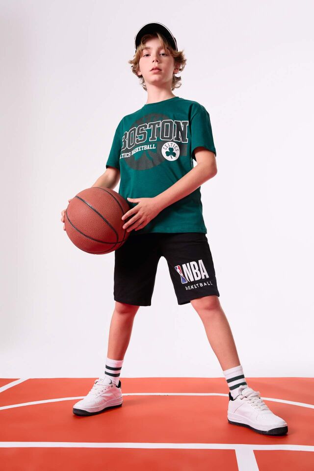 Erkek Çocuk NBA Boston Celtics Bisiklet Yaka Kısa Kollu Tişört