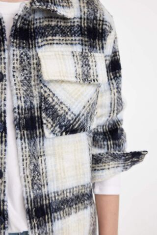 Erkek Çocuk Oversize Geniş Kalıp Polo Yaka Flanel Kareli Gömlek