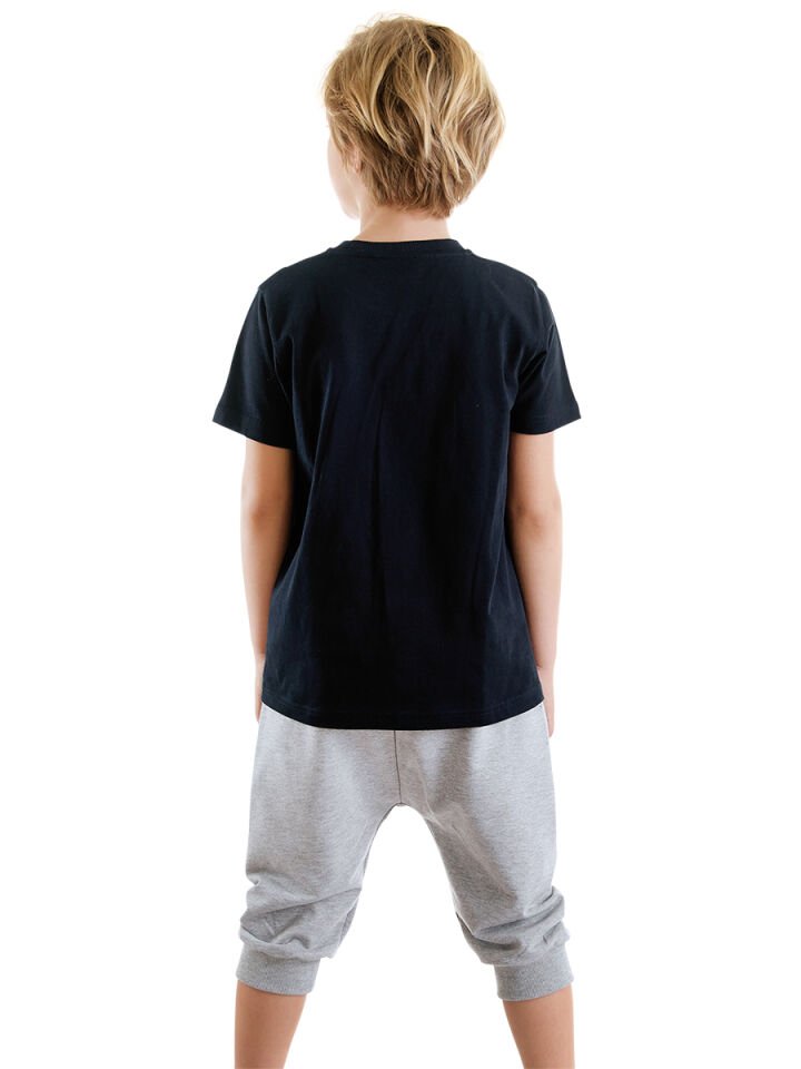 Catch Wave Erkek Çocuk T-shirt Kapri Şort Takım 6 Y - Gri, Lacivert