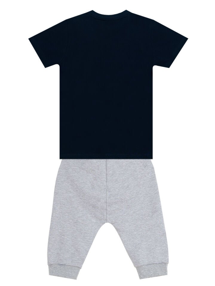 Catch Wave Erkek Çocuk T-shirt Kapri Şort Takım 6 Y - Gri, Lacivert