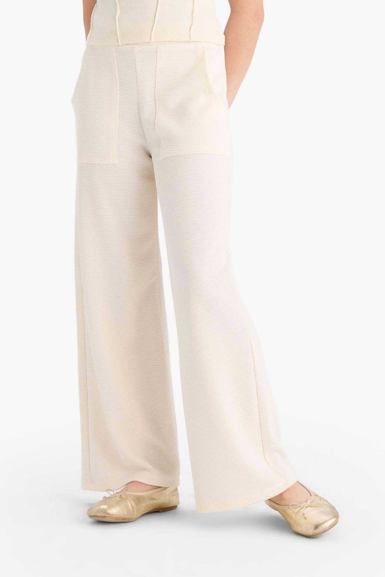 Kız Çocuk Wide Leg Geniş Bol Paça Beli Lastikli Eşofman Altı