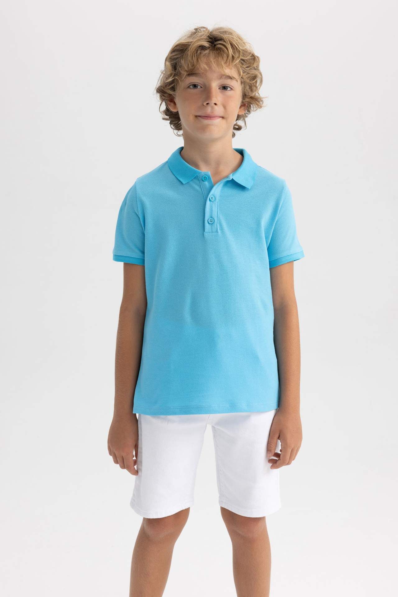 Erkek Çocuk Pike Kısa Kollu Basic Düz Polo Tişört