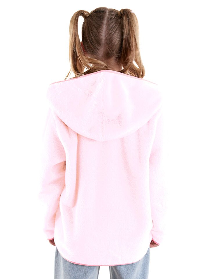 Kalp Cepli Kız Çocuk Pembe Peluş Mont 6 Y - Pembe