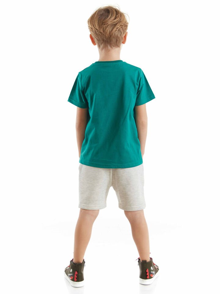 Kravat Koala Erkek Çocuk T-shirt Şort Takım 5 Y - Yeşil, Açık Gri
