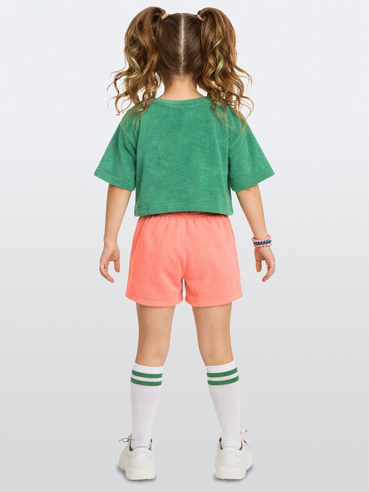 Unicorn Kız Çocuk Havlu Şort T-shirt Takım