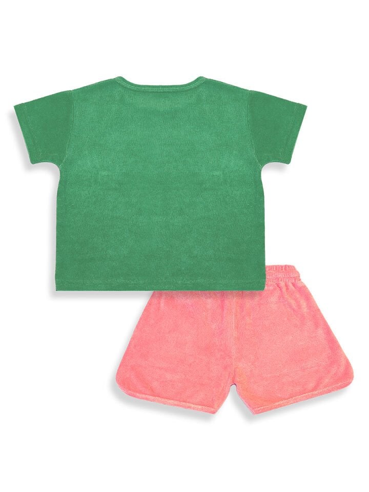Unicorn Kız Çocuk Havlu Şort T-shirt Takım 4Y - Pembe