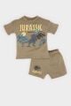 Erkek Bebek Jurassic World 2'li Takım Kısa Kollu Tişört Beli Lastikli Şort